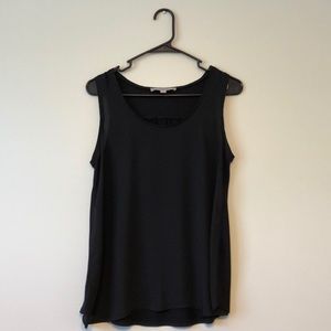 Women’s LOFT black mixed media tank